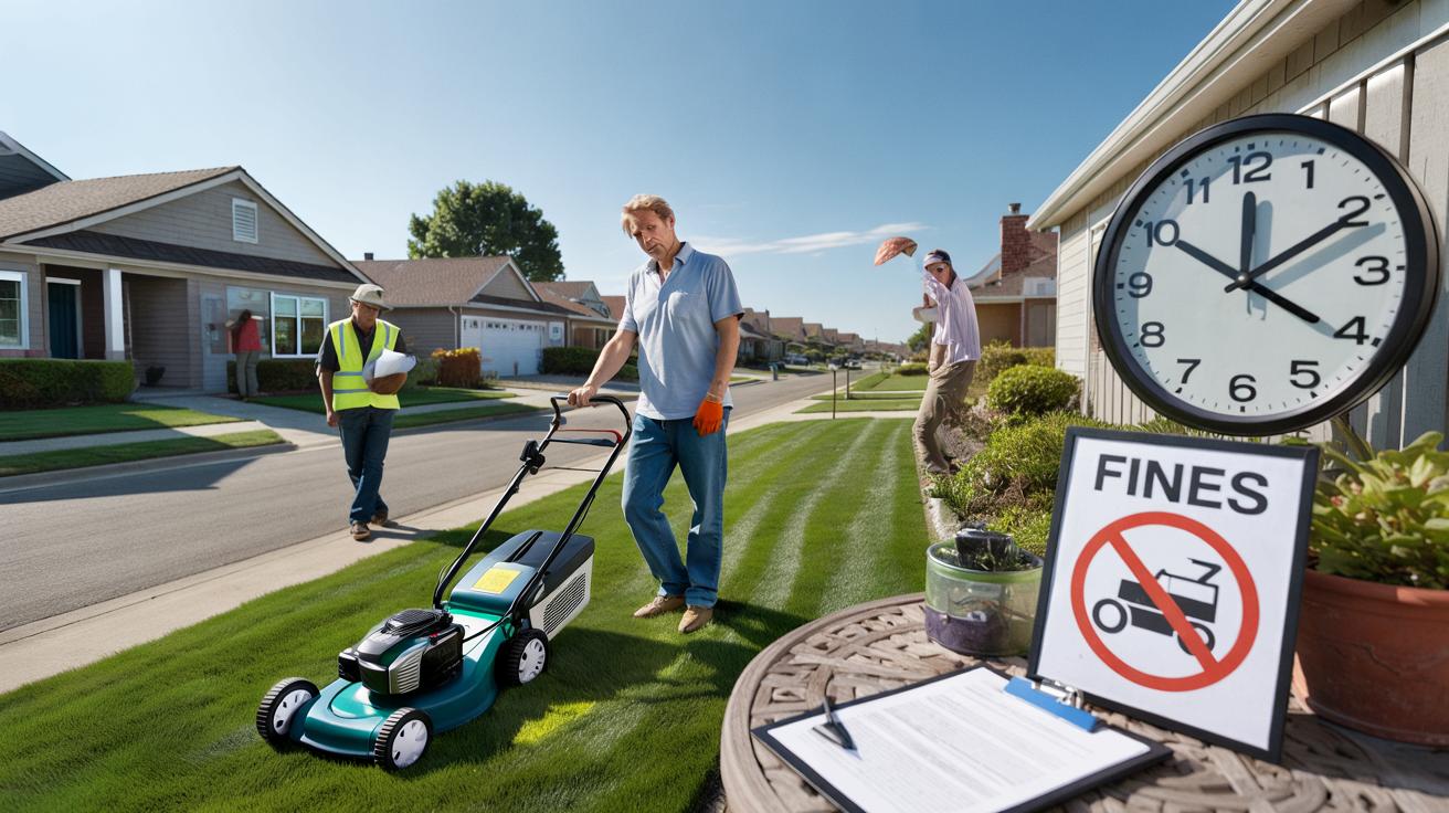 Bad news for homeowners : a new rule taking effect on February 21 will ban lawn mowing between noon and 4 p.m., with fines now on the line